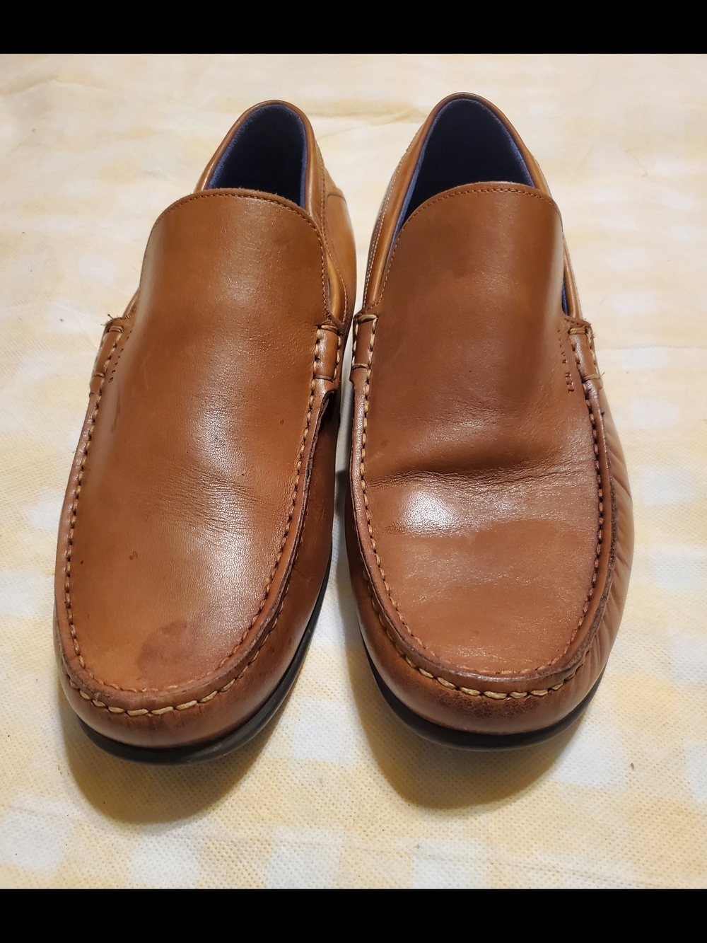 Ted Baker Men's Tan Leather Slip-On Loafers